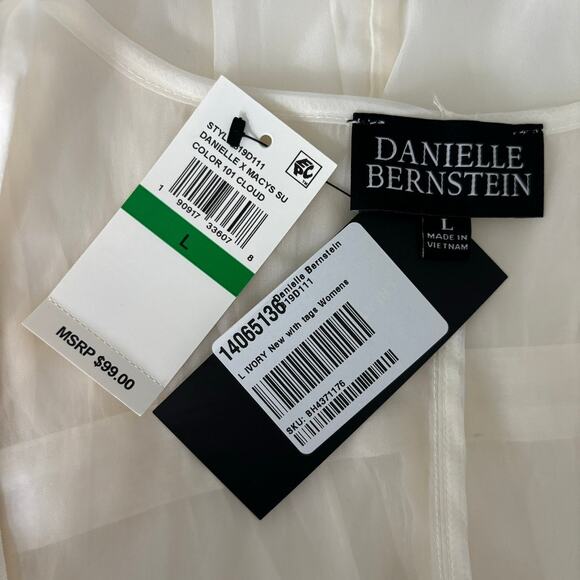 Danielle Bernstein Women Cream Tie Waist Mini Dress Large Romantic Cottagecore - Picture 9 of 12